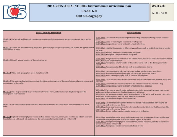 Unit 4 geography challenge answer key