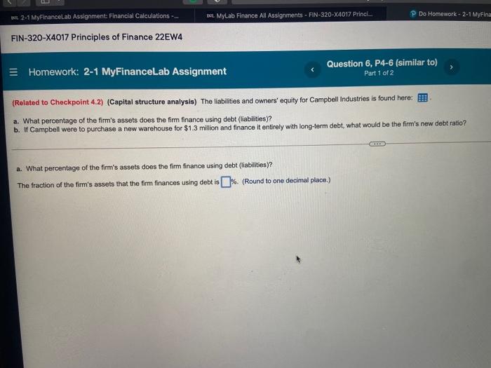 Fin 320 2-1 myfinancelab assignment