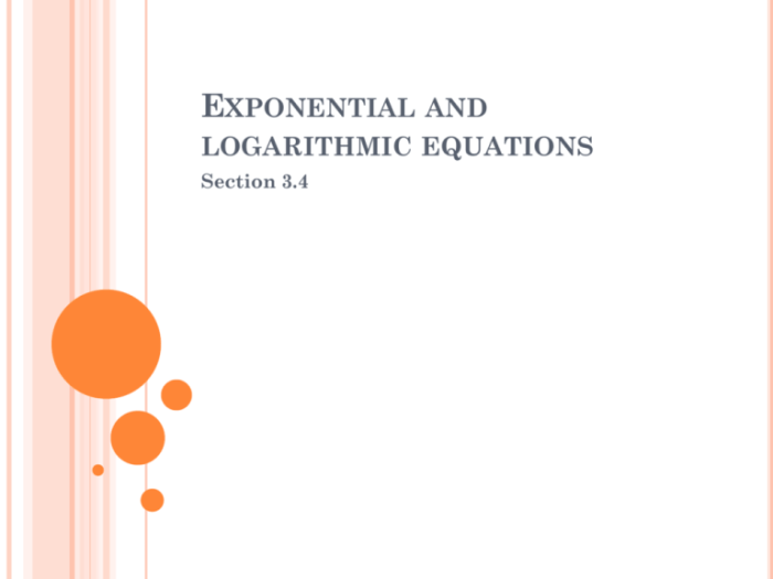 Modeling with exponential and logarithmic equations assignment