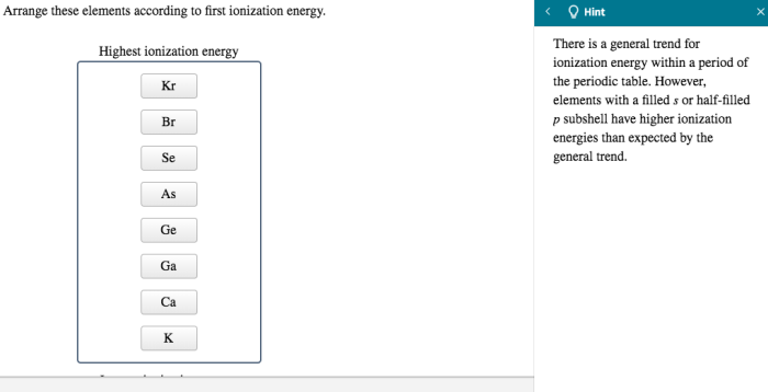 Ionization rank according elements first these energy sr mg ca